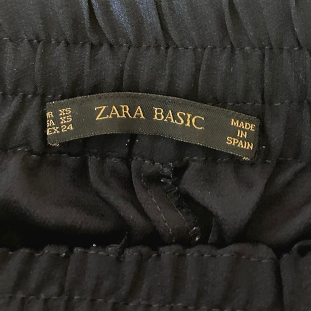 Zara Basic Black Elastic Waist Drawstring Tapered… - image 4